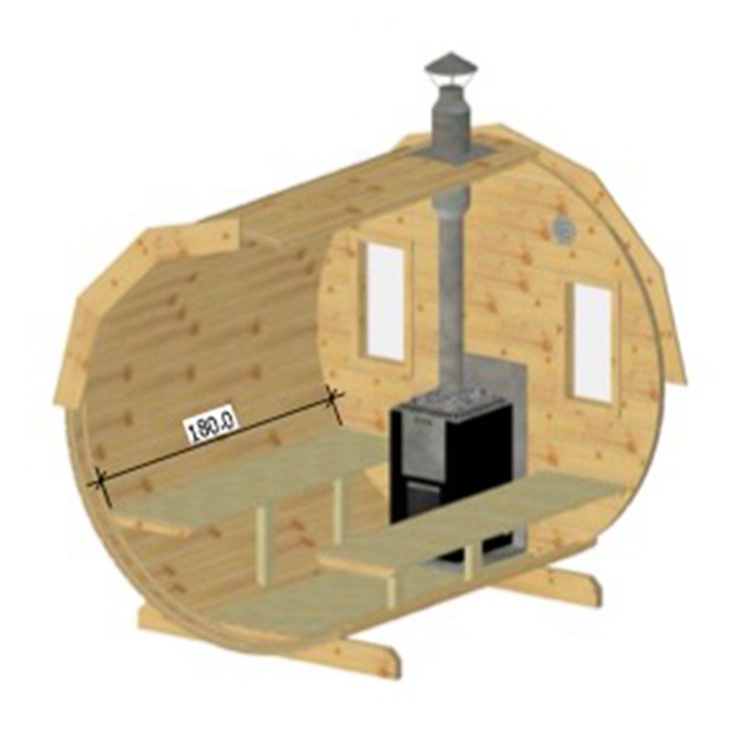 4 Person Garden Barrel Sauna